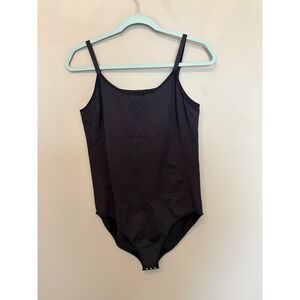 Shapermint Black Bodysuit Tank Top Style Adjustable Straps Snap Crotch 4XL
